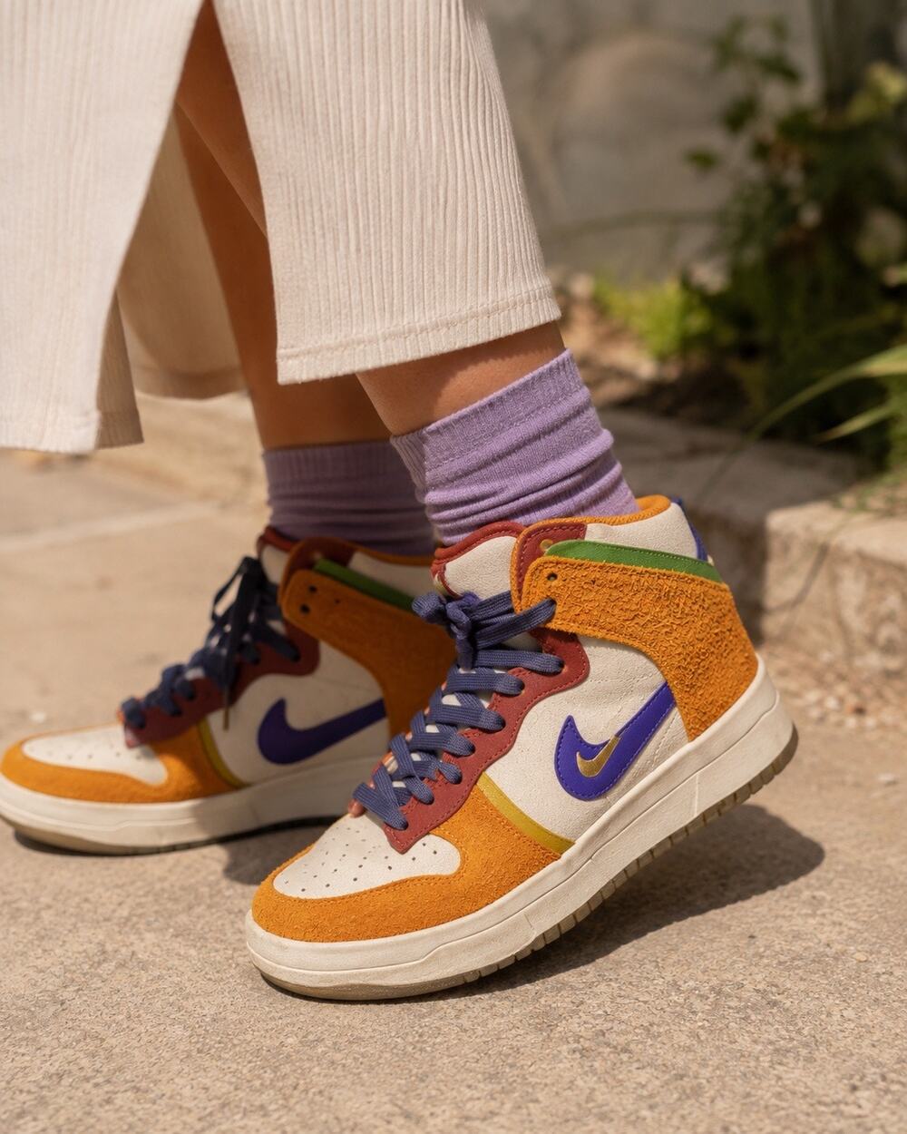 Nike Dunk HI Up PRM Women’s Multi Sz Sail/Canyon Purple size 8.5